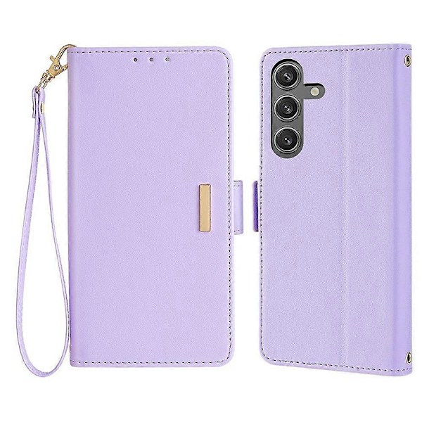 Læder Wallet Case med RFID-blokering og stativfunktion samt håndrem til Samsung Galaxy S25 Multicolor Style A