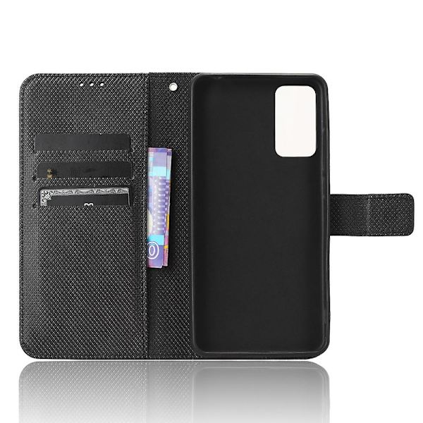 För Tcl Ion X Diamond Texture Läder Phone Case anti-scratch Cover Black