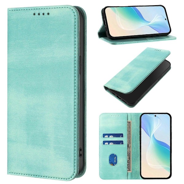 Plånboksfodral för Oppo K13 5G Retro Textur RFID-blockerande Läder Telefonskal Multicolor Mint Green