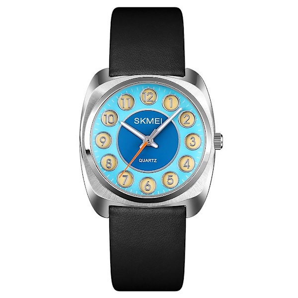 Skmei Q029 Damer Telefonnummer Mönster Dial Quartz Watch Blue