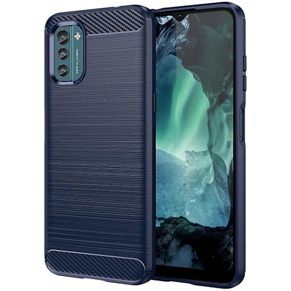 Borstat Kolfibertextur TPU Baksida Skal Stöttåligt Fodral för Nokia G21/G11 Multicolor Style D
