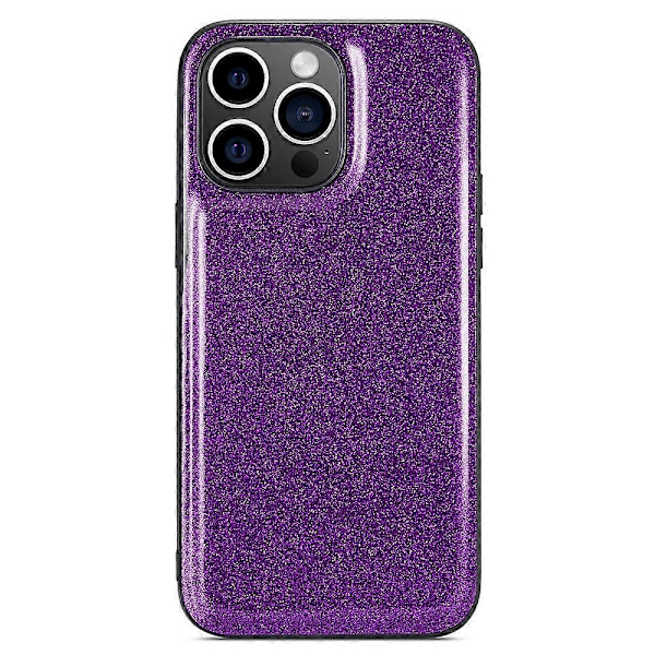 Glitterfodral i PU-läder+PC+TPU med anti-fall för iPhone 15 Pro Max Multicolor Style D