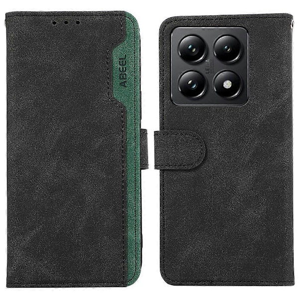 Fodral för Xiaomi 14T Pro Färgskarvning Läder Flip Telefonfodral RFID-blockering Multicolor Style C