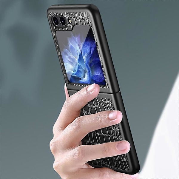 Telefonfodral med krokodilstruktur för Samsung Galaxy Z Flip5 5G PU Läder Hårt PC Telefonskal Multicolor Style C