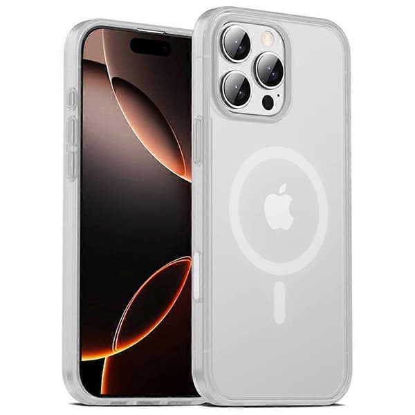 IPAKY Magnetisk Stødsikkert TPU + PC Mat Telefoncover til iPhone 16 Pro Multicolor Translucent