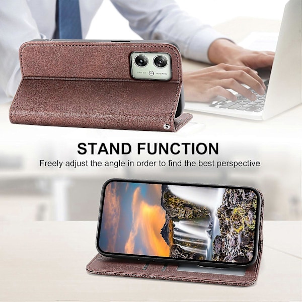 Til Motorola Moto G54 5G Etui Wallet PU Læder Præget Telefon Cover Multicolor Style C