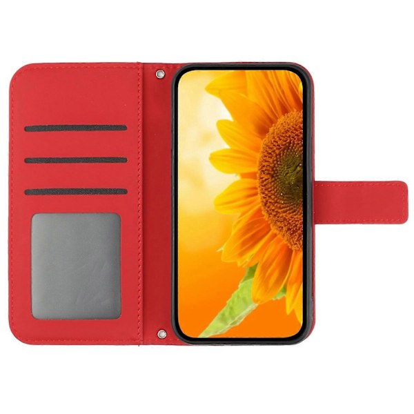 Mobilskal med crossbody-rem för Samsung Galaxy A35 5G PU-läder Solros Stativ Multicolor Style C
