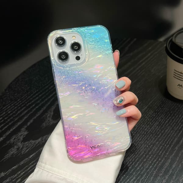 För Iphone 14 Pro Gradient Phone case Glitter Tpu Shell Grain Cover Blue Purple