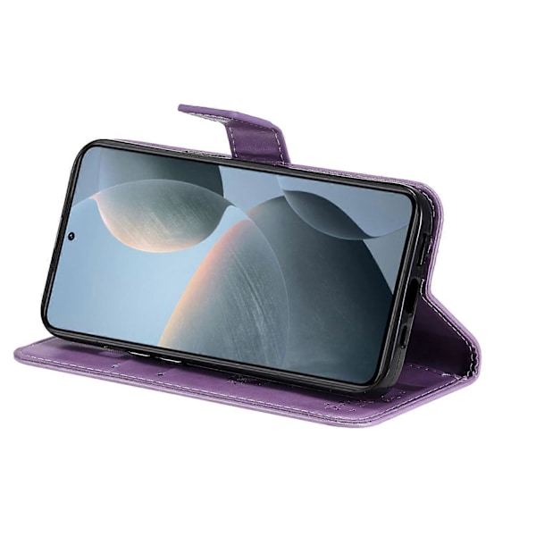 KT Imprinting Flower Series-3 Fodral till Xiaomi 14T Katt Träd Mönster Flip Läder Telefonskal Multicolor Style C