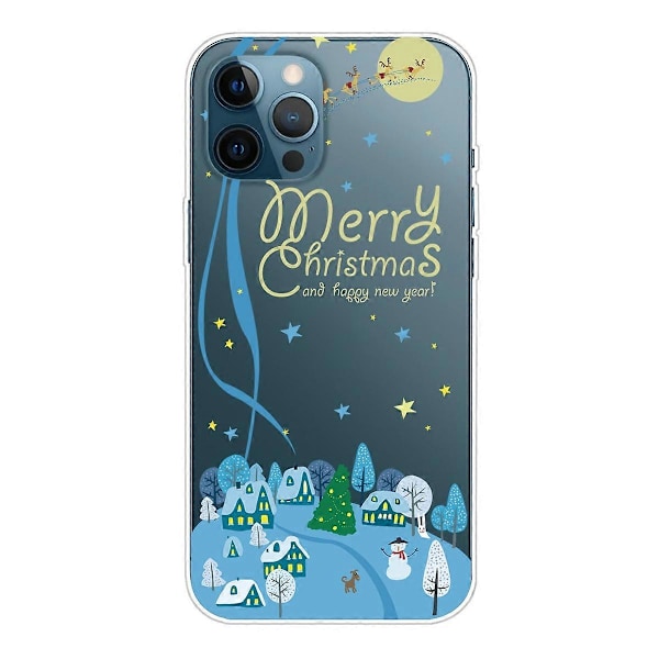 iPhone 16 Pro -kuori, jouluaiheinen pehmeä TPU-puhelinkuori - Orava Multicolor Christmas Town