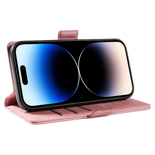 YIKATU YK-005 för iPhone 14 Pro Folio Flip Fodral PU Läder Hud-känsla Ställ Plånbok Mobilskal Multicolor Style G