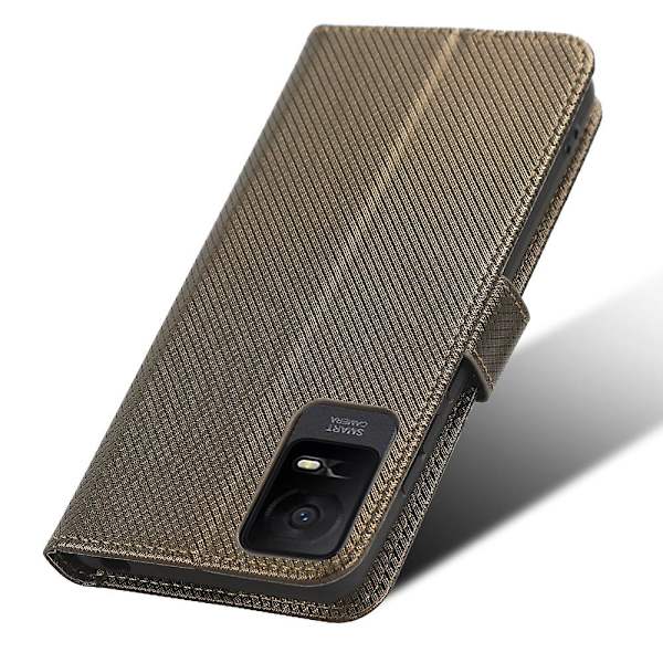 För Tcl Ion X Diamond Texture Läder Phone Case anti-scratch Cover Brown