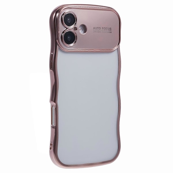iPhone 16 -kotelo, galvanoidulla kiharakehyksellä, TPU, kirkas puhelinkuori Multicolor Style C