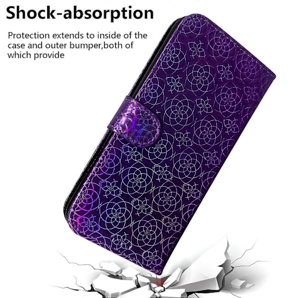 PU læder folio etui med blændende blomstermønster og stativ til Realme 10 Pro 5G Multicolor Style D