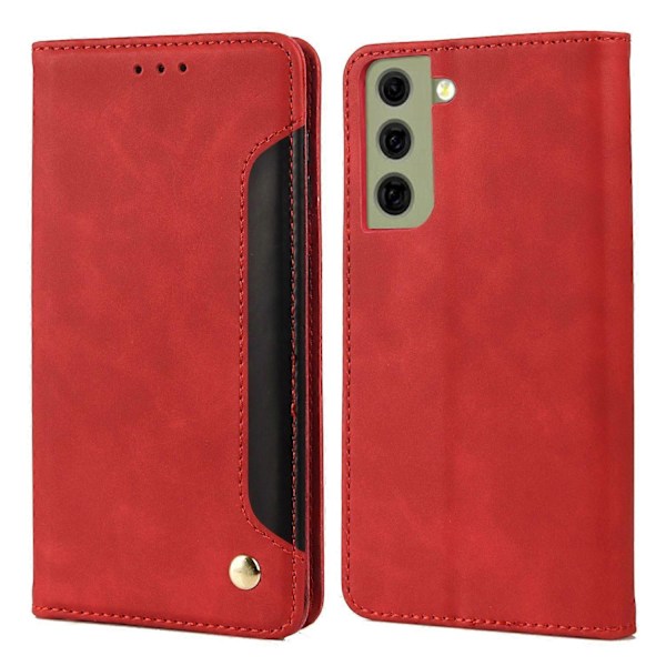 Telefon Stand Cover Stødsikkert Business Telefon Cover Splejset Læder Shell til Samsung Galaxy S21 FE 5G