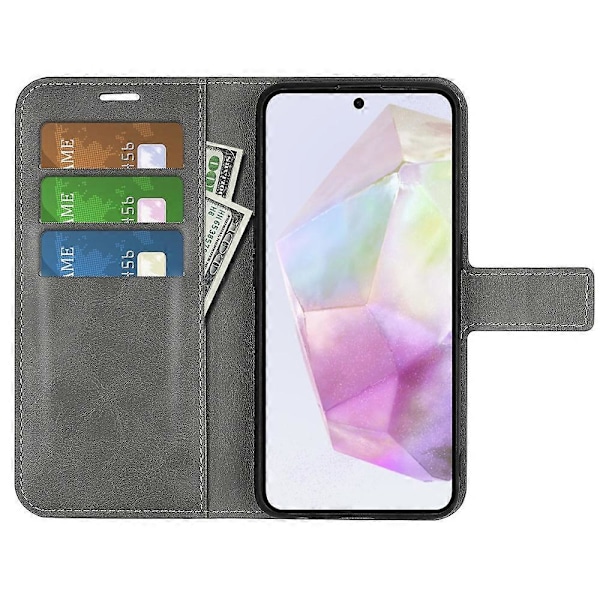 Ställfodral för Samsung Galaxy A36 5G, reptåligt mobilskal i kalvtexturerat läder Multicolor Style D