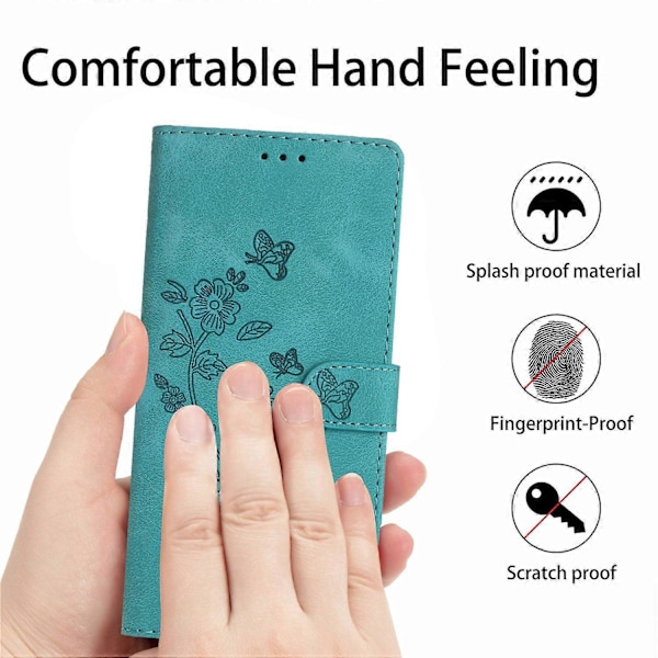 Fodral för Samsung Galaxy A26 5G Läder Präglat Blommigt Telefonskydd Plånbok med Handledsrem Multicolor Style D
