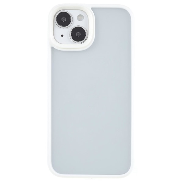 För Iphone 15 Plus anti-scratch phone case Candy Color Tpu+acrylic Skin-touch Cover White