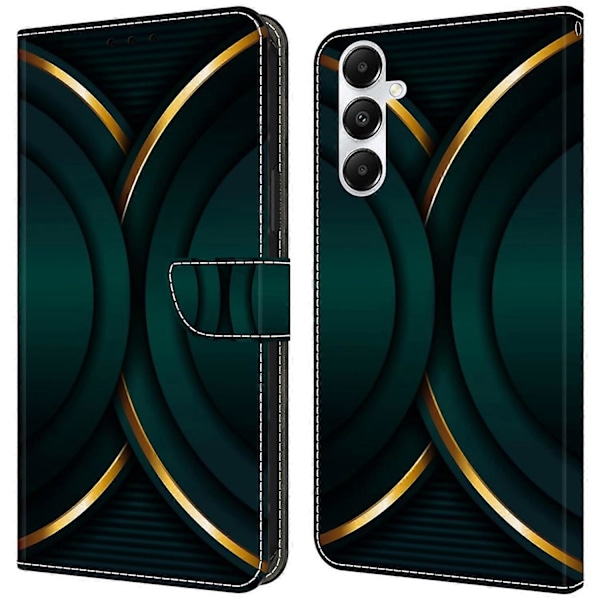Til Samsung Galaxy A25 5G Wallet Case Anti-drop 3D Mønster Print Cover Multicolor Gold Contour