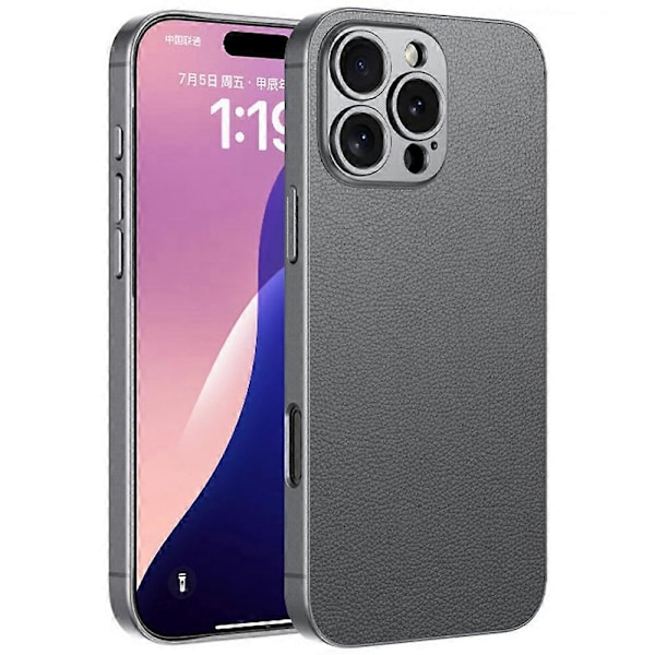 GKK Skinnfodral för iPhone 16 Pro Max - PU-läder, Anti-Drop PC-telefonskal Multicolor Style E