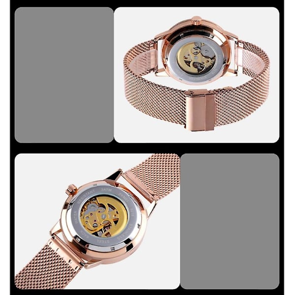 Skmei 9216 Men Sketon Automatic Mechanical Watch Svart Golden black