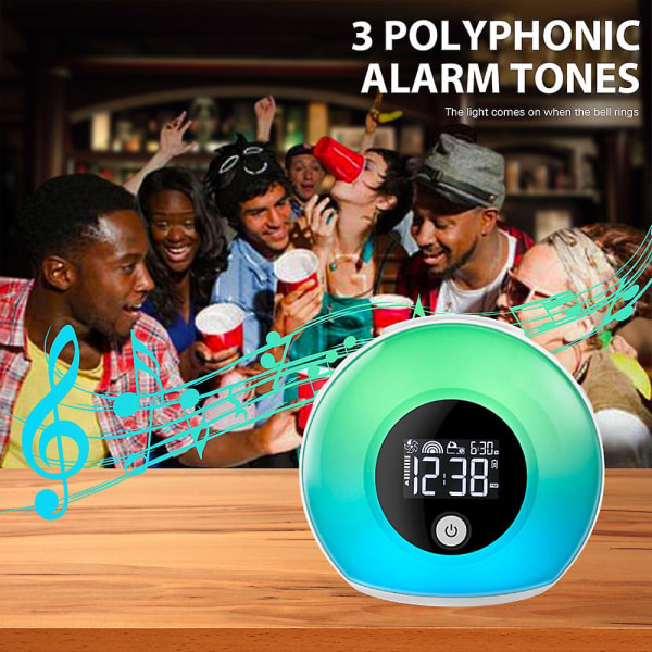 Bluetooth-kompatibel musikalisk sömnlampa USB Laddning Led Alarm Clock Light Five color Audio