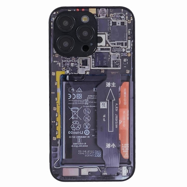 AL Series til iPhone 13 Pro Cover Præcise Udskæringer TPU+Akryl+Glas Multicolor Short Battery Circuit Board