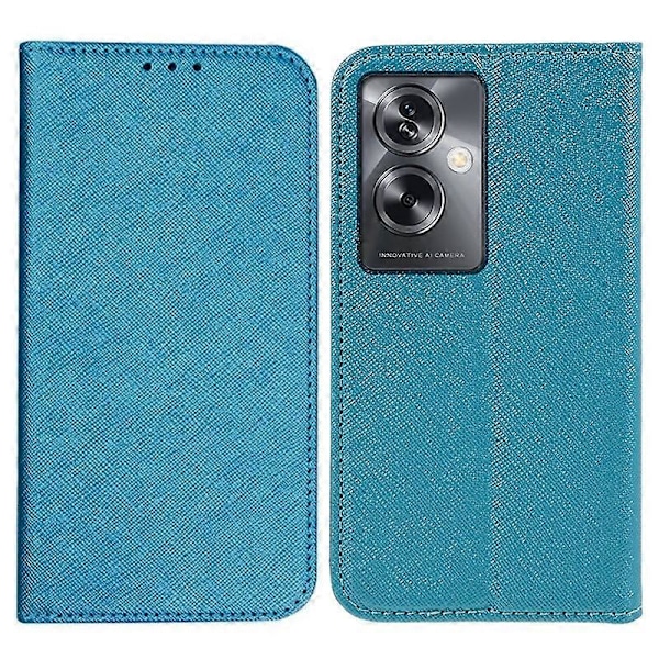 För Oppo A79 5G/A2 5G Mobiltelefonfodral Stöd Stativ Magnetisk Automatisk Stängning Stötsäkert Läderfodral Multicolor Sky Blue