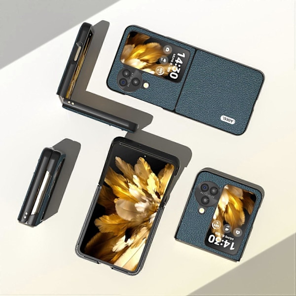 Ægte læder+PC beskyttende telefoncover til Oppo Find N3 Flip 5G Multicolor Style B