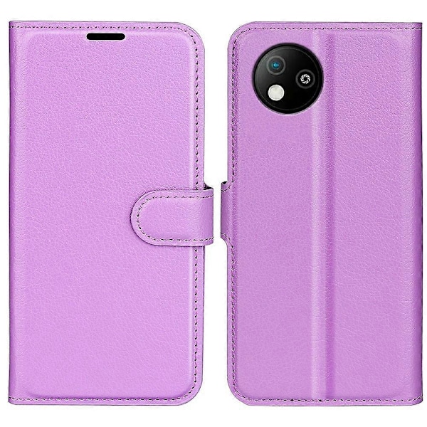 Til ZTE Blade A35 Lite Etui Litchi Tekstur Stødsikkert Læder Wallet Telefon Cover - Grøn Multicolor Purple