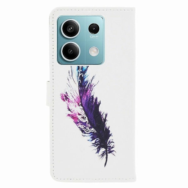 För Xiaomi Redmi Note 13 Pro 5G/Poco X6 5G Mobilskal 3D Mönster Läder Plånboksfodral Multicolor Feather