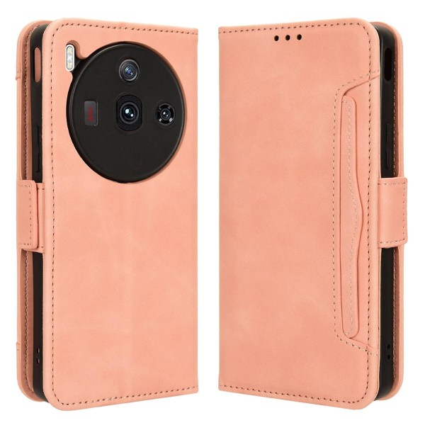 För Zte Nubia Z50s Pro 5g Pu Läder Stativ Cover Flera kortplatser Plånbok Folio Phone case Pink