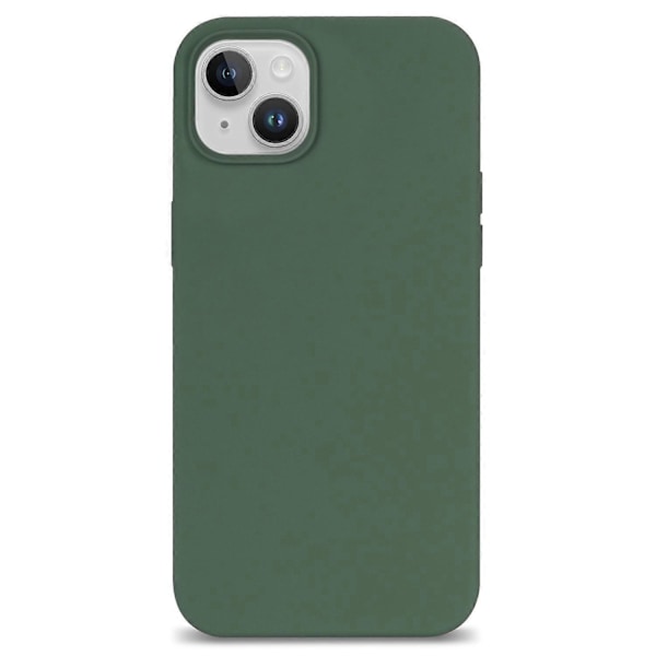 För iPhone 14 Plus Silkeslen Mjuk Touch Flytande Silikon Skal Fiberfoder Fallskydd Mobilskal Multicolor Style D