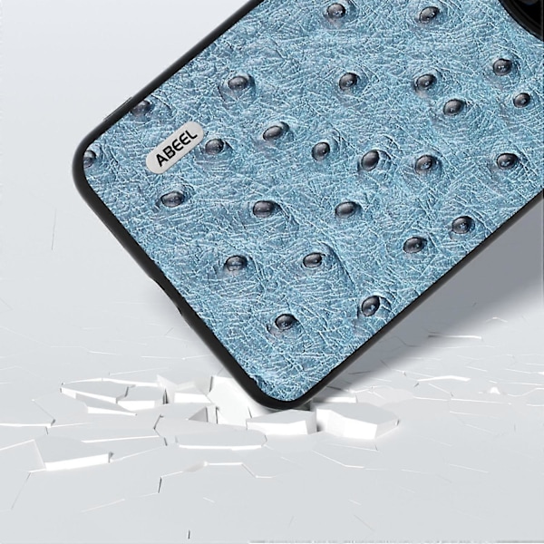 Telefonfodral med strutsstruktur för Huawei Mate 60 Pro Äkta koläderbelagd PC+TPU-skal Multicolor Style A