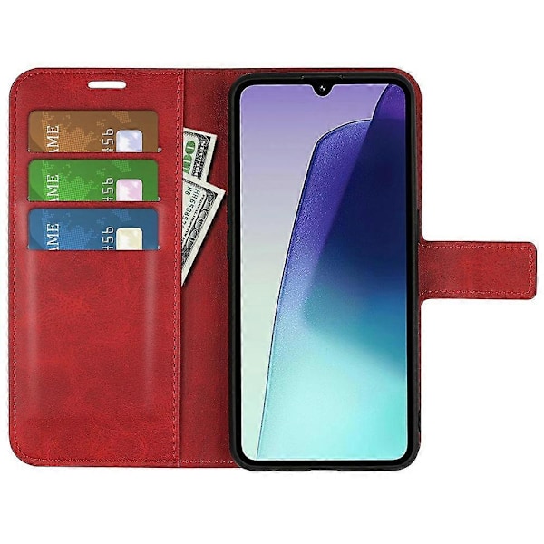 Ställfodral för Xiaomi Poco C75 4G/Redmi 14R 5G/14C 4G, reptåligt telefonfodral i kalvtexturerat läder Multicolor Style C