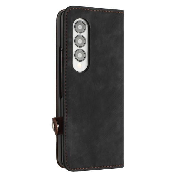 För Samsung Galaxy Z Fold3 5g Pu Läder Phone case Korthållare Cover Coffee