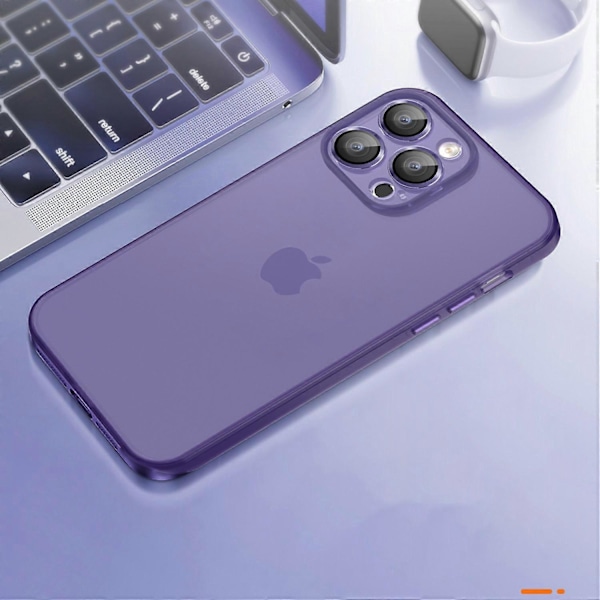 Stöttåligt mobilskal för iPhone 15 Plus PC+TPU Genomskinligt Matt Skal med Kameralinsskydd i Glas Multicolor Style F