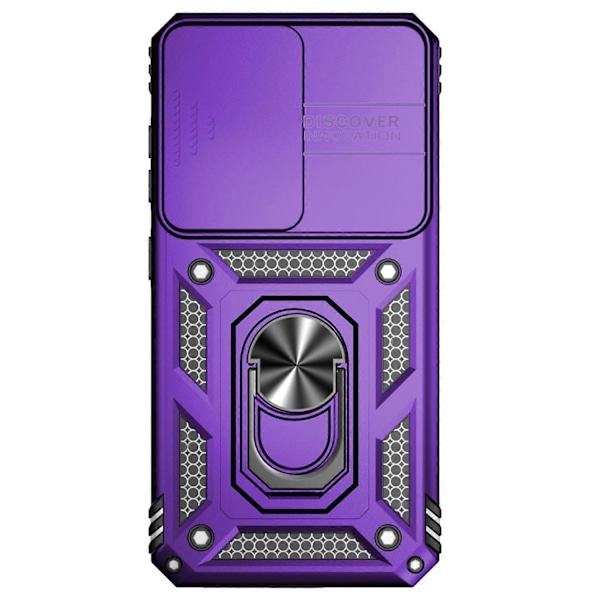 För Samsung Galaxy S23 FE Skal Skjutbart Kameralock PC+TPU Mobilskal med Ringstativ Multicolor Style H