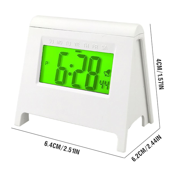 Mini lcd studentväckarklocka Ny elektronisk klocka Smart Desktop multifunktionsklocka med lysande temperaturkalender White