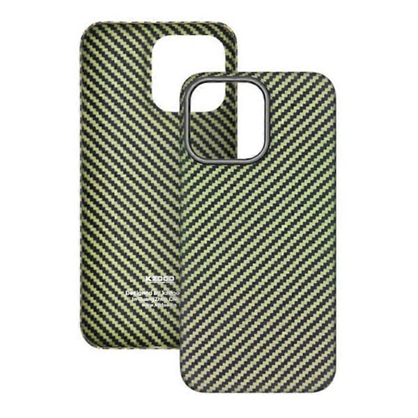 KZDOO iPhone 16 Pro Max -kotelo aramidikuidusta, tukee langatonta latausta- Multicolor Green