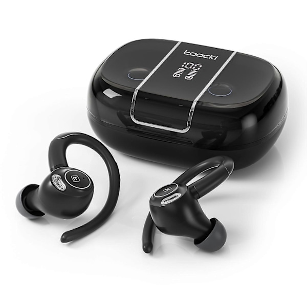 TOOCKI V90 Bluetooth-kompatibla Hörlurar Öronkrok Digital Display Trådlöst Headset