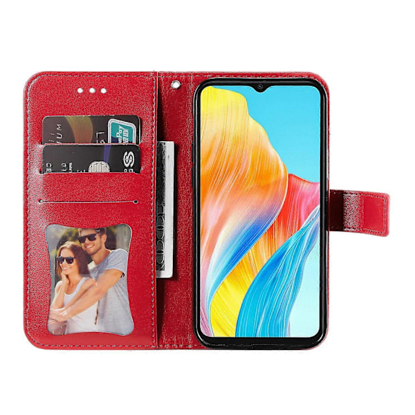Til Oppo A38 4G Etui Slankt Anti-drop Pung Stativ PU Læder Cover Multicolor Style D
