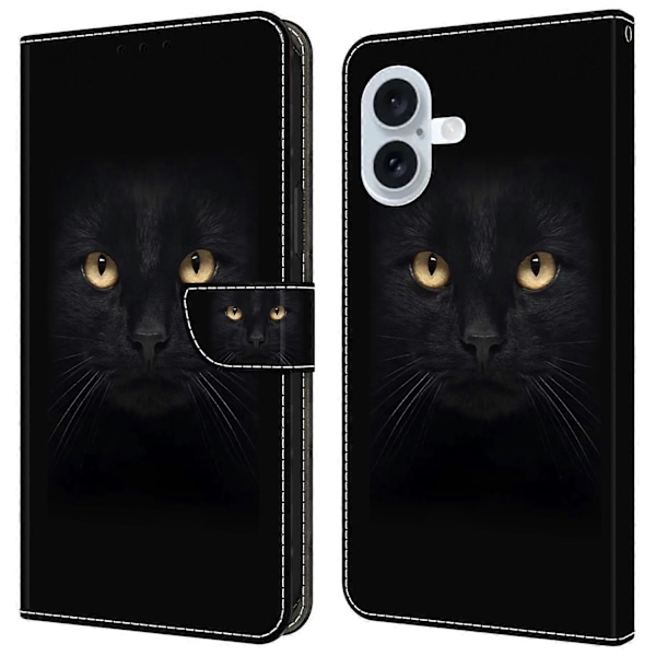 Pung-etui til iPhone 16 Plus med magnetisk lukning og 3D-mønster i læder Multicolor Style K