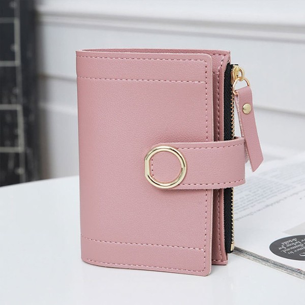 Kvinnor kort plånbok damer clutch väska SVART Black