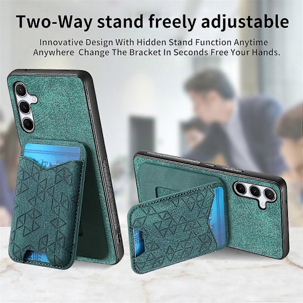Til Samsung Galaxy A35 5G Etui med Præget Mønster, Kortholder, Støttefod, Læder Bagside Multicolor Style C