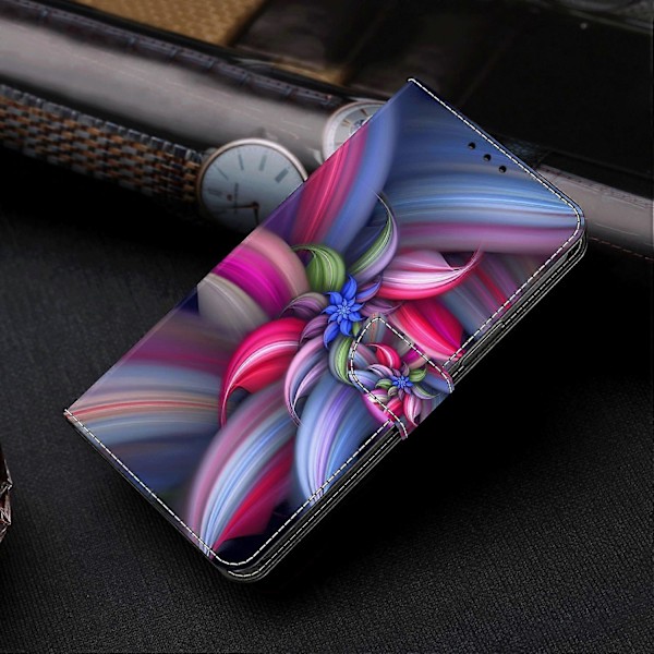 Wallet Case til Samsung Galaxy A52 4G/5G/A52s 5G, PU Læder Stand 3D Mønster Print Telefon Cover Multicolor Colorful Flowers