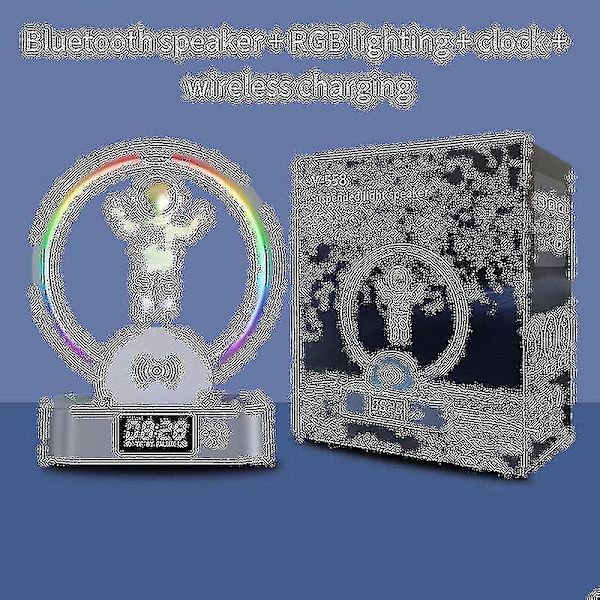 Klocka Bluetooth Högtalare Klocka Bord Gio Bord Klocka Sovrum Dekoration Bord Klocka Sovrum Gio Glödande väckarklocka C Silver