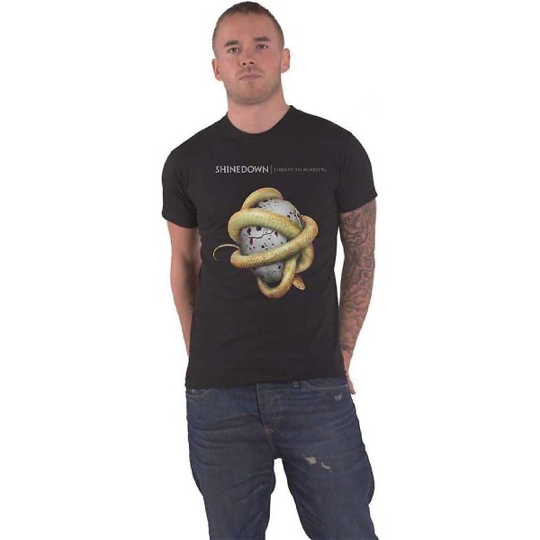 Shinedown T-shirt Clean Threat Band Logotyp Män Svart Black L