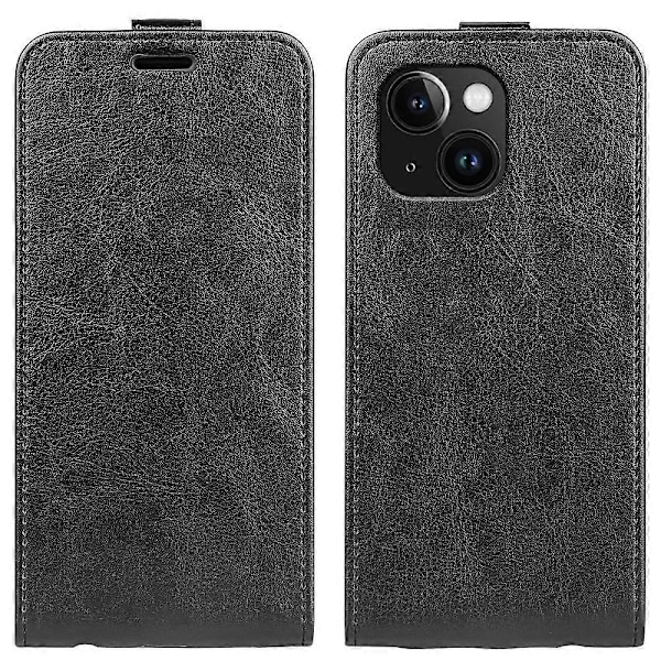 Telefonfodral med kortfack för iPhone 15 Plus, Repskyddande Vertikalt Flip PU Läder Mobilskal Multicolor Style B