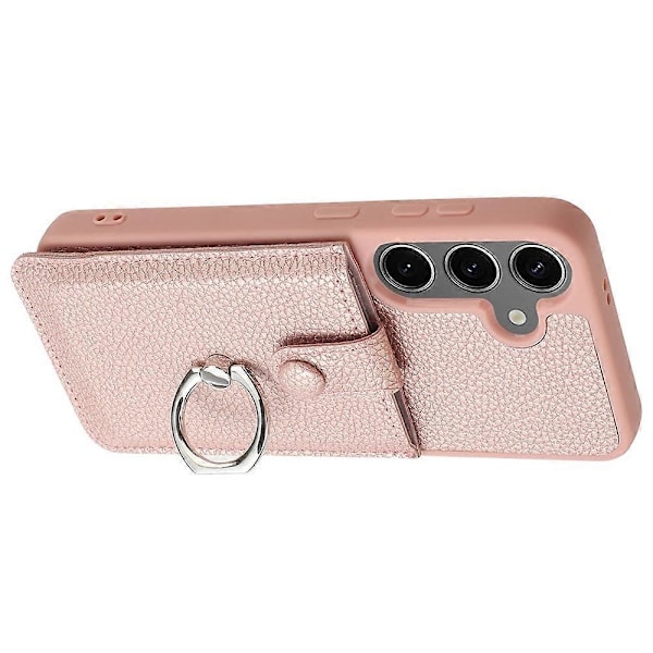 Samsung Galaxy S24+ -kotelo, korttipaikat, nahkainen takakansi ja rengastuki Multicolor Style A